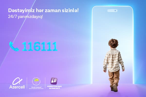 Azercell-in dəstəyi ilə fəaliyyət göstərən “Azərbaycan Uşaq Qaynar Xətti” 2025-ci ilin ilk yarısında 2173 müraciət qeydə alıb