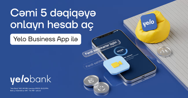 Yelo Bank-dan fərdi sahibkarlar &uuml;&ccedil;&uuml;n onlayn imkan!