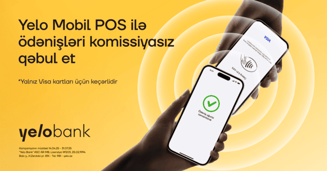 Yelo Mobil POS ilə Visa &ouml;dənişlərinə 0% komissiya!