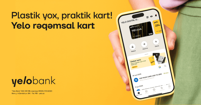Filiala getmədən &ouml;dənişsiz rəqəmsal kart əldə et