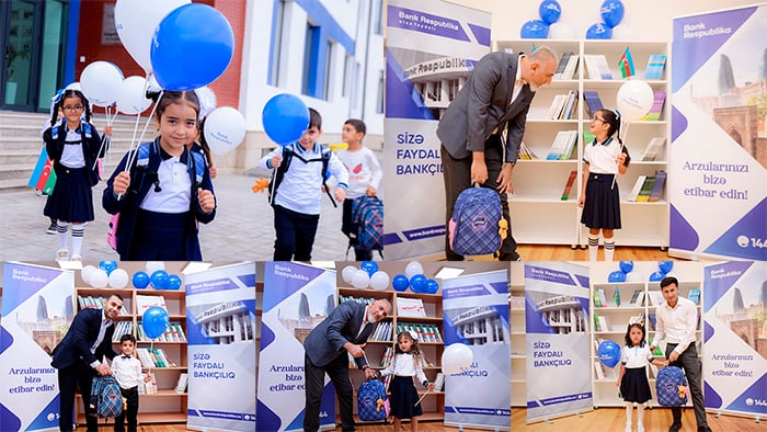 Bank Respublika Ağdamda ilk dəfə məktəbə gedəcək birinciləri sevindirdi