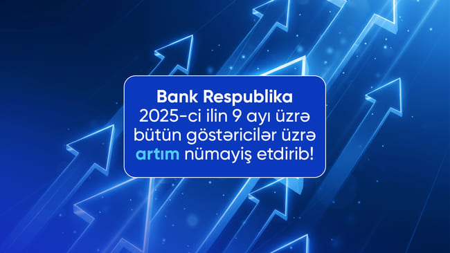 Bank Respublika 2025-ci ilin 9 ayı &uuml;zrə inamlı artım n&uuml;mayiş etdirib