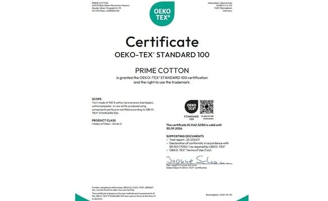 Prime Cotton beynəlxalq uğurlarını genişləndirir