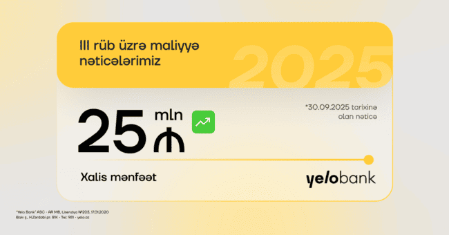 Yelo Bank 3-c&uuml; r&uuml;b&uuml; də mənfəətlə başa vurub