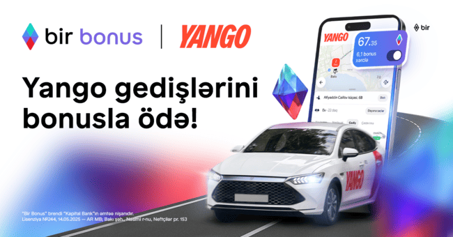 Taksi &ouml;dənişlərinizi Bir Bonus-la edin, pulunuz cibinizdə qalsın