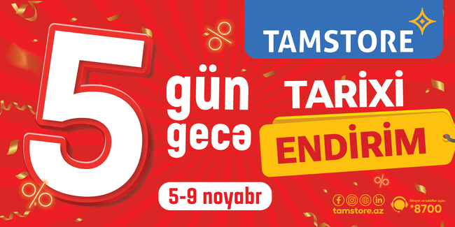 5 G&uuml;n 5 Gecə tarixi endirimlər olacaq