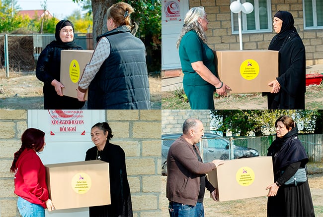 Yelo Bank Xocavənddə yaşayan şəhid ailələrinə Zəfər sovqatı təqdim edib