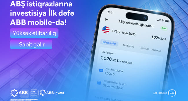 ABB mobile tətbiqində ABŞ istiqrazlarına investisiya imkanı!