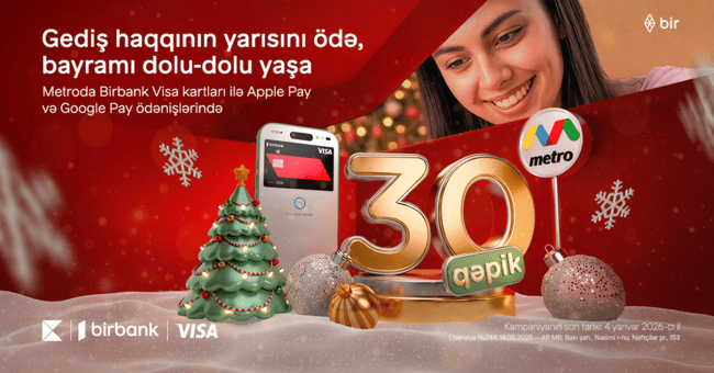 Birbank-dan bayram s&uuml;rprizi: metroda gediş haqqına 50% endirim edildi