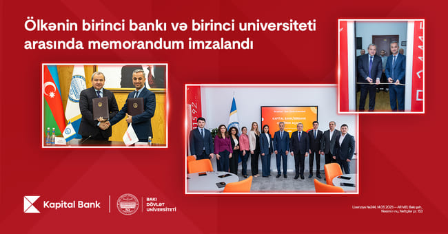 &Ouml;lkənin birinci bankı və birinci universiteti arasında memorandum imzalandı