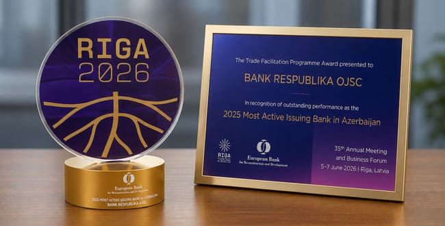 EBRD növbəti dəfə Bank Respublika-nı "Azərbaycanda ən fəal emitent bank" elan etdi