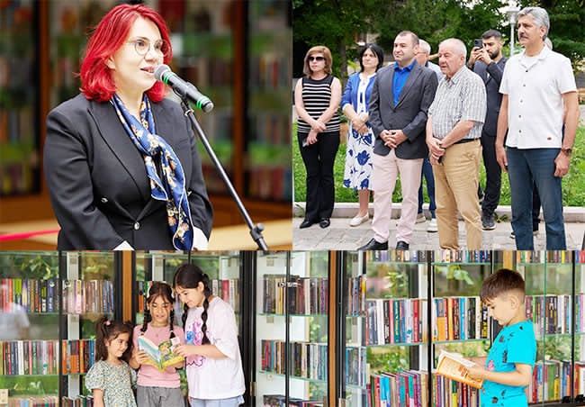 Şuşanın mərkəzində günəş enerjisi ilə işləyən "Kitab dayanacağı" istifadəyə verildi